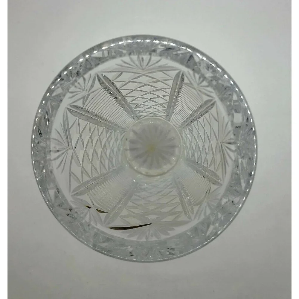 WATERFORD Crystal Clear Cut Clare Pineapple & Diamond SKYSHELL Vase 8" Tall - Picture 3 of 7